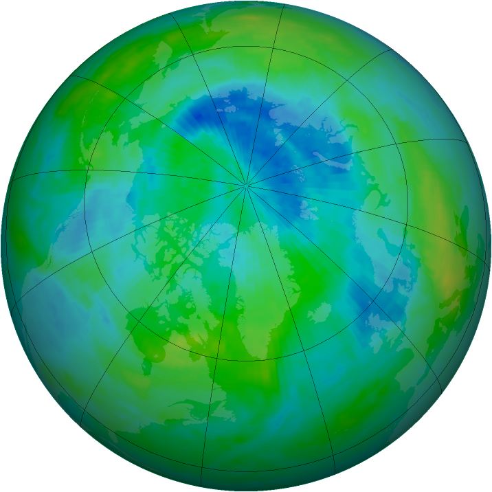 Arctic ozone map for 12 September 1990